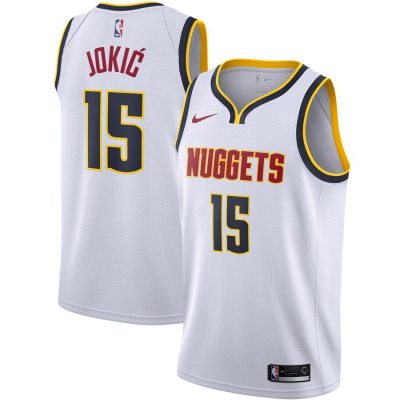 Nike Denver Nuggets #15 Nikola Jokic White Authentic Stitched NBA Jersey