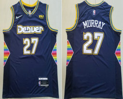 Nike Denver Nuggets #27 Jamal Murray 21-22 City 75th anniversary With Advertising Authentic Stitched NBA jersey