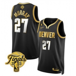Nike Denver Nuggets #27 Jamal Murray Black Gold 6 Patch 2023 Finals Authentic Stitched NBA Jersey