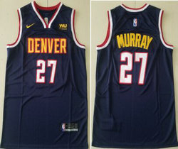 Nike Denver Nuggets #27 Jamal Murray Navy Blue 2021 With Advertising patch Authentic Stitched NBA Jersey