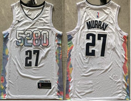 Nike Denver Nuggets #27 Jamal Murray White 2024-25 City Stitched NBA Jersey