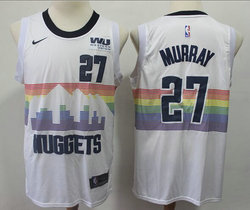 Nike Denver Nuggets #27 Jamal Murray White City Game 2019 With Advertising Authentic Stitched NBA Jersey
