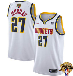 Nike Denver Nuggets #27 Jamal Murray White final With Advertising Jersey