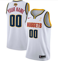 Nike Denver Nuggets Customized White 2023 Finals Champions Authentic Stitched NBA Jersey