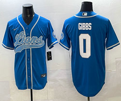 Nike Detroit Lions #0 Jahmyr Gibbs Blue Joint Stitched MLB Jersey