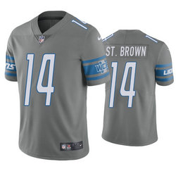 Nike Detroit Lions #14 Amon Ra St Brown Gray Vapor Untouchable Authentic Stitched NFL Jersey
