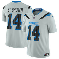 Nike Detroit Lions #14 Amon-Ra St. Brown Silver 2026 Rivalries Stitched Football Jersey