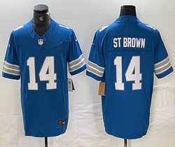 Nike Detroit Lions #14 Amon Ra St Brown Blue 2024 F.U.S.E. Authentic Stitched NFL Jersey