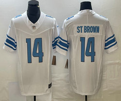 Nike Detroit Lions #14 Amon Ra St Brown White 2023 F.U.S.E. Authentic Stitched NFL Jersey