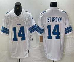 Nike Detroit Lions #14 Amon Ra St Brown White 2024 F.U.S.E. Authentic Stitched NFL Jersey