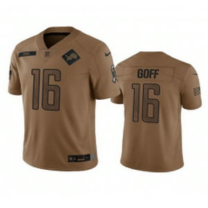 Nike Detroit Lions #16 Jared Goff 2023 Brown Salute To Service Authentic Stitched NFL Jersey