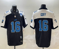 Nike Detroit Lions #16 Jared Goff Black Thanksgiving 90th patch F.U.S.E. NFL Jersey