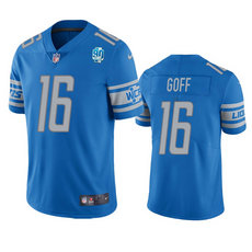 Nike Detroit Lions #16 Jared Goff Blue 90th Anniversary 2023 F.U.S.E.Authentic Stitched NFL Jersey