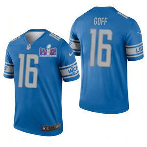 Nike Detroit Lions #16 Jared Goff Blue Vapor Untouchable With 2024 Super Bowl (LVIII ) patch Jersey