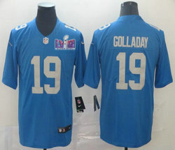 Nike Detroit Lions #19 Kenny Golladay Blue Throwback Vapor Untouchable With 2024 Super Bowl (LVIII ) patch Jersey