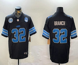 Nike Detroit Lions #32 Brian Branch Black With 90th and team patch F.U.S.E. NFL Jersey