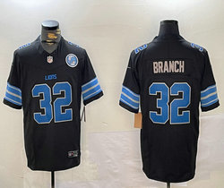 Nike Detroit Lions #32 Brian Branch Black With new team patch F.U.S.E. Authentic Stitched NFL Jersey