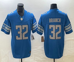 Nike Detroit Lions #32 Brian Branch Blue 2023 F.U.S.E. Authentic Stitched NFL Jersey
