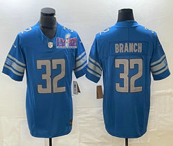 Nike Detroit Lions #32 Brian Branch Blue 2023 F.U.S.E. With 2024 Super Bowl (LVIII ) patch Jersey