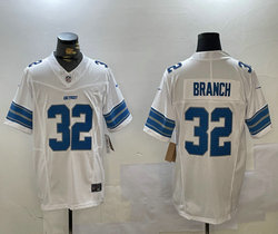 Nike Detroit Lions #32 Brian Branch White 2023 F.U.S.E. Authentic Stitched NFL Jersey