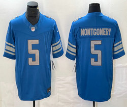 Nike Detroit Lions #5 David Montgomery Blue 2023 F.U.S.E. Authentic Stitched NFL Jersey