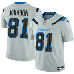 Nike Detroit Lions #81 Calvin Johnson Silver 2026 Rivalries Stitched Football Jersey