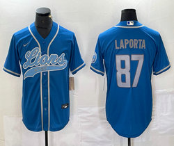 Nike Detroit Lions #87 Aidan Hutchinson Blue Joint Authentic Stitched baseball jersey