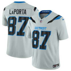 Nike Detroit Lions #87 Sam LaPorta Silver 2026 Rivalries Stitched Football Jersey