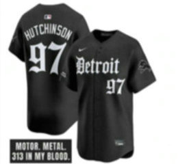 Nike Detroit Lions #97 Aidan Hutchinson Black 5(V) Joint baseball jersey