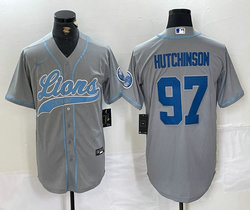 Nike Detroit Lions #97 Aidan Hutchinson Gray Joint Authentic Stitched baseball jersey