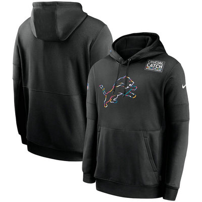 Nike Detroit Lions Black Crucial Catch Sideline Performance Pullover Hoodie