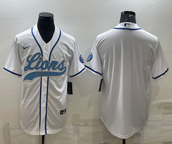 Nike Detroit Lions Blank White Joint Authentic Stitched baseball jersey