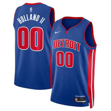 Nike Detroit Pistons #00 Ron Holland II Blue 2024 Icon Edition Stitched Jersey