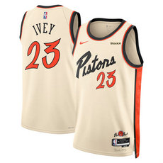 Nike Detroit Pistons #23 Jaden Ivey Cream 2024-25 City Stitched NBA Jersey