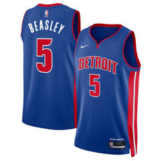 Nike Detroit Pistons #5 Malik Beasley Blue 2024 Icon Edition Stitched Jersey