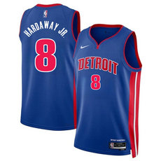 Nike Detroit Pistons #8 Tim Hardaway Jr Blue 2024 Icon Edition Stitched Jersey