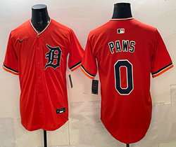 Nike Detroit Tigers #0 Paws Orange 2026 Authentic Stitched MLB Jersey