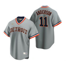 Nike Detroit Tigers #11 Sparky Anderson Gray Cooperstown Collection Authentic Stitched MLB Jersey