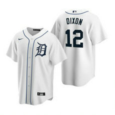 Nike Detroit Tigers #12 Brandon Dixon White Game Authentic Stitched MLB Jersey