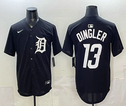 Nike Detroit Tigers #13 Dillon Dingler Black Authentic Stitched MLB Jersey