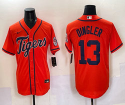Nike Detroit Tigers #13 Dillon Dingler Orange Authentic Stitched MLB Jersey