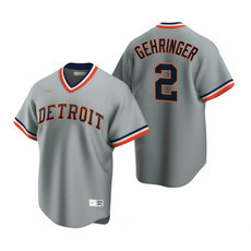 Nike Detroit Tigers #2 Charlie Gehringer Gray Cooperstown Collection Authentic Stitched MLB Jersey