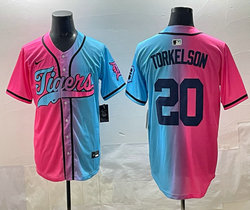 Nike Detroit Tigers #20 Spencer Torkelson Pink and Blue Joint MLB Jersey