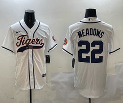 Nike Detroit Tigers #22 Parker Meadows White Joint Stitched MLB Jersey