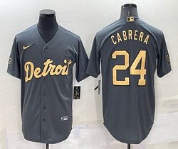 Nike Detroit Tigers #24 Miguel Cabrera Charcoal 2022 All Star Authentic Stitched MLB Jersey