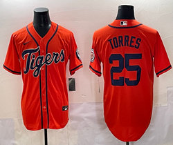 Nike Detroit Tigers #25 Gleyber Torres Orange Authentic Stitched MLB Jersey