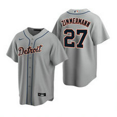 Nike Detroit Tigers #27 Jordan Zimmermann Gray Game Authentic Stitched MLB Jersey
