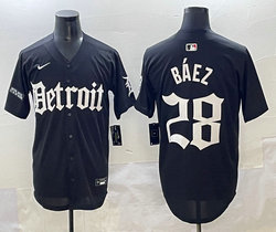 Nike Detroit Tigers #28 Javier Baez Black 5(V) Joint MLB Jersey