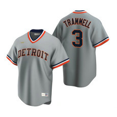 Nike Detroit Tigers #3 Alan Trammell Gray Cooperstown Collection Authentic Stitched MLB Jersey