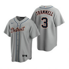 Nike Detroit Tigers #3 Alan Trammell Gray Game Authentic Stitched MLB Jersey